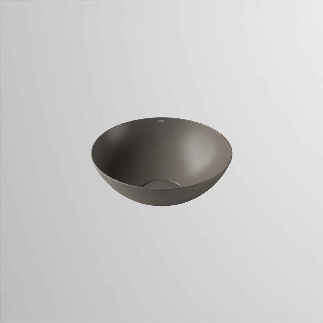 Alape 3900 000 084 Terra dish basin D300mm in gravel matt without tap hole and overflow, with drain valve and valve cap