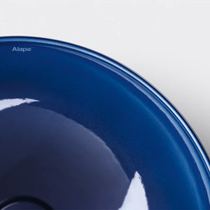 Alape 3900 000 092 Aqua dish basin D300mm in deep blue without tap hole and overflow, with drain valve and valve cap