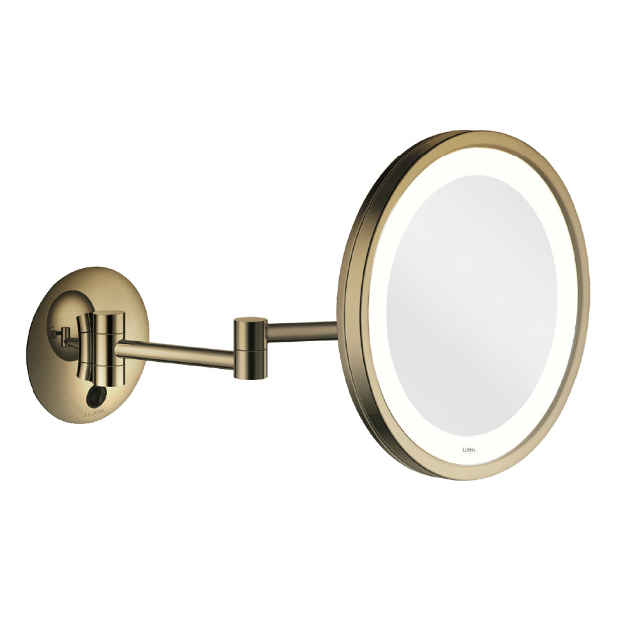 022657.306 LED City Light mirror (020657) in Aliseo brushed brass 306 with twin arm