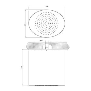Segni 33021.238 Ceiling-Mounted Overhead Shower in Steel Mirror  Size : 272 X 207 X 270 mm