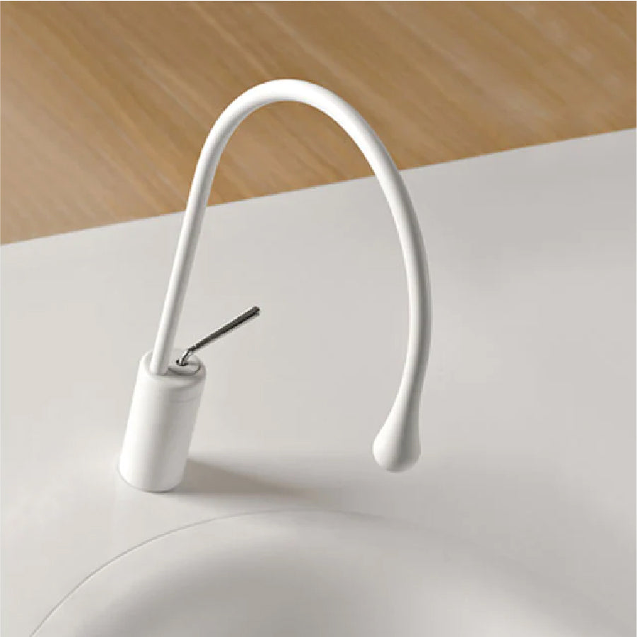Goccia 33610.279 High Single Lever Washbasin Mixer in White and Chrome