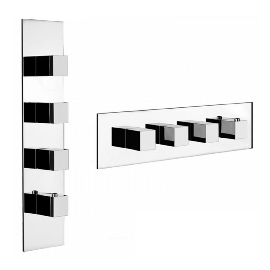 Gessi  Rettangolo 35005.031 Three-Way Thermostatic Built-In Part Mixer   Finish: Chrome