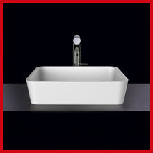 Load image into Gallery viewer, Edge 45 sit-on washbasin 450 x 325 x 111 mm in QUARRYCAST™ white
