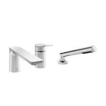 Load image into Gallery viewer, Lisse 27312845-06 Three-Hole Single-Lever Bath Mixer for Bath Rim Or Tile Edge Installation in Platinum Matt
