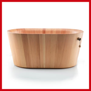 Ofuro Ofro000 Bathtub [獨立浴缸]1400 X 800 X 600 mm in Siberian Larch Wood with Overflow, Siphon and Drain