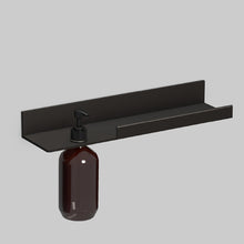 Load image into Gallery viewer, 8270 210 980 AS.400.LO.L shelf 400mm in matt black with cutout for dispenser on the left
