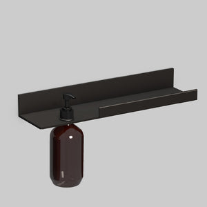 8270 210 980 AS.400.LO.L shelf 400mm in matt black with cutout for dispenser on the left
