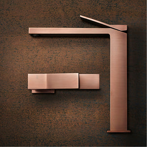 53001.708 Rettangolo K basin mixer in brushed copper with pop up waste, with GA cert.C20190356