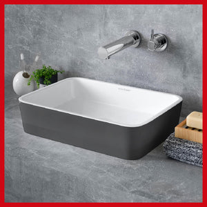 Edge VB-EDG-45-AN sit-on washbasin 450 x 322 x 110 mm in anthracite QUARRYCAST™