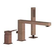 Load image into Gallery viewer, Rettangolo 53037.708 deck-mounted three-hole bath mixer in copper brushed PVD
