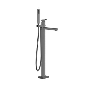 Rettangolo 53128.707 external parts for freestanding external bath mixer with handshower in black metal brushed PVD w/ 46189.031 build-in part