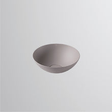 Load image into Gallery viewer, 3900 000 081 Terra dish basin D300mm in oyster matt without tap hole and overflow, with drain valve and valve cap
