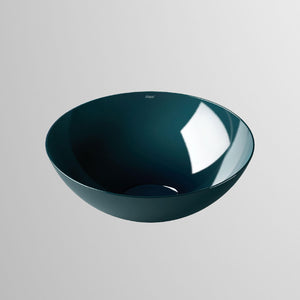 Alape 3900 000 093 Aqua dish basin D300mm in deep indigo without tap hole and overflow, with drain valve and valve cap