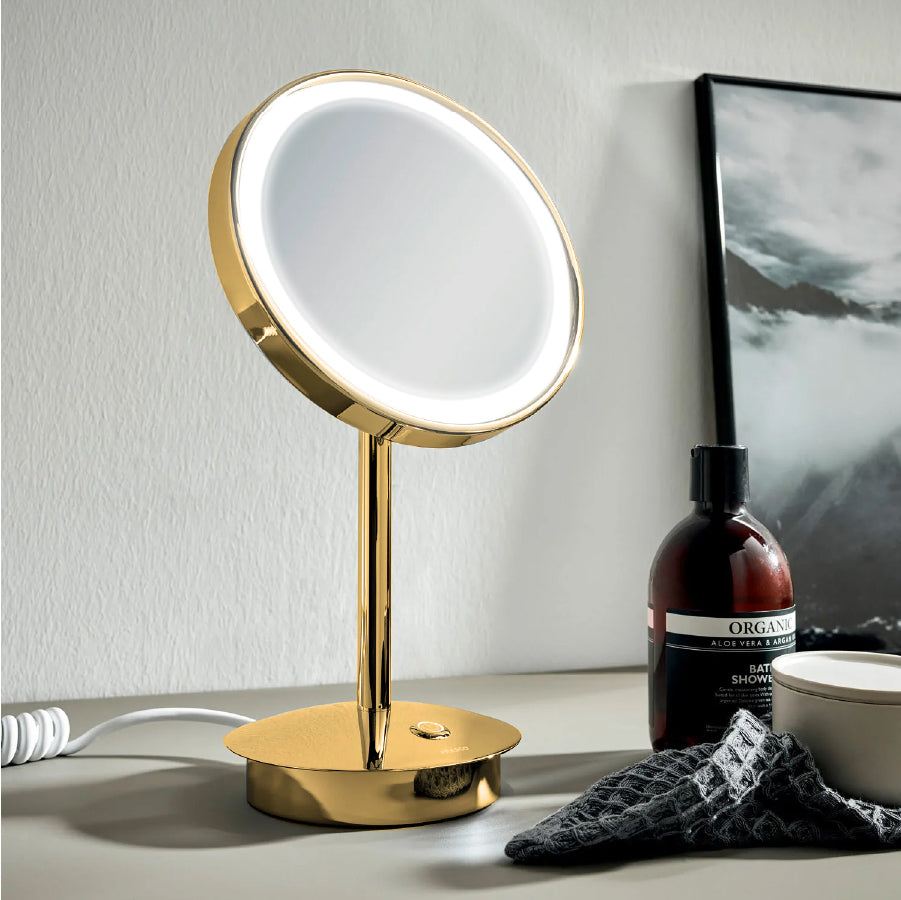 022704.306 magnifying mirror (023704) in ALiseo brushed brass 306