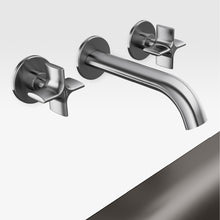 Load image into Gallery viewer, A5A4476VS0 Built-in 3 holes basin mixer 232mm in brushed steel
