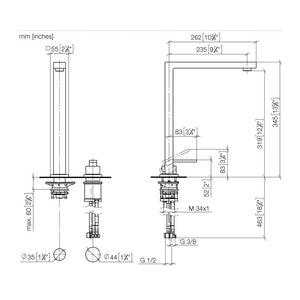 Lot 32800680-99 Deck-mounted Single-lever Sink Mixer in Dark Platinum Matt [廚房龍頭]