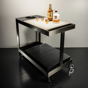 Light Trolley 500 x 870 x 750 mm, in Stainless Steel and Black
