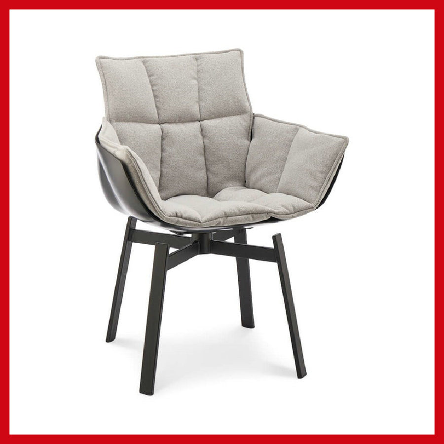 P1GN Chair, 610w x 600d x 860h mm, Fabric Astro 207, Frame Black Painted 01510, Shell Anthracite Shell 0016A