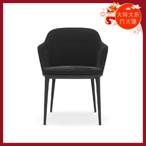 Caratos CA60A Chair, 595w x 605d x 800h mm, Frame Graphite Painted 0252G, Leather Alfa 157