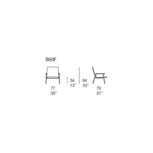 Baia B50F Outdoor Armchair, 770w x 790d x 840h Base Natural Sassafras Wood LE002 , Frame Avorio ME002