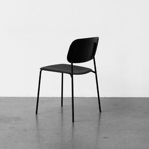 Soft Edge 10 Sled Chair, 550w x 525d x 790h mm, Frame Black powder coated, Shell Black Matt lacquered oak