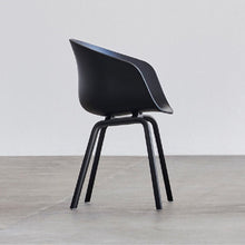 Load image into Gallery viewer, About A Chair AAC 22 Chair with Front Upholstery, 590w x 520d x 460(790)h mm, Base Black Lacquered Oak, Fabric Steelcut Trio 0195, Shell Black Polypropylene,

