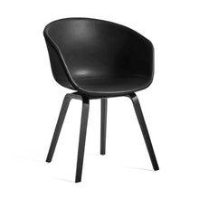 Load image into Gallery viewer, About A Chair AAC 22 Chair with Front Upholstery, 590w x 520d x 460(790)h mm, Base Black Lacquered Oak, Fabric Steelcut Trio 0195, Shell Black Polypropylene,
