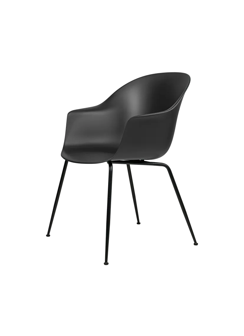 Bat 10029362 Chair With Un-Upholstered, 610w x 570d x 830h mm, Frame Black Matt, Shell Dark Green