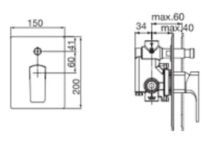 Escuadra Z5A0620C0N bath-shower mixer control valve in chrome