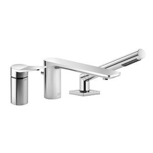 Deck mounted 29220845-00 Bath mixer, 13512845-00 Tub spout with diverter, 27702710-00 shower set in Chrome