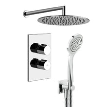 Load image into Gallery viewer, Goccia showerhead, Emporio thermostatic mixer Rilievo shower set in chrome (internal parts incluced)
