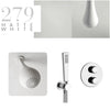 Goccia 33734.299 2-way Thermostatic Mixer with 09256.031 concealed part, 33751.279 vertical shower head 387mm high & 45223.279 Shower Set in  White Cn