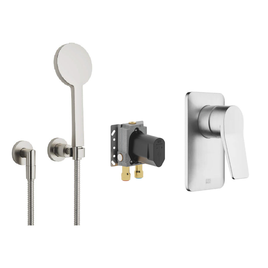 Lissé 36020845-06  Wall-mounted 2-way Mixer with 3502097090 concealed part and 27803892-06  Handshower Set in Platinum Matt