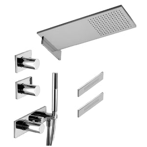 Milano 31934713b 
External Piece for Thermostatic Shower Mixer in Brushed Stainless Steel with Handshower & 19934713a 
Built-In Piece