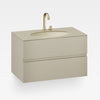 856717820 Furniture with Two Drawers 1200 X 590 X 570 mm in Greige with 327762.000 One Undercounter Basin in white