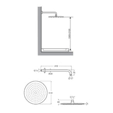 Load image into Gallery viewer, 5b0250c00 Wall-Mounted Shower Arm 400 mm with 5B2550C00 round shower head 300 mm
