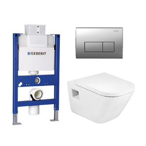 A346477000 (EU) Gap wall hung toilet with A801472004 (EU) Gap seat and cover color: white, concealed cistern and Kappa 50 flush plate