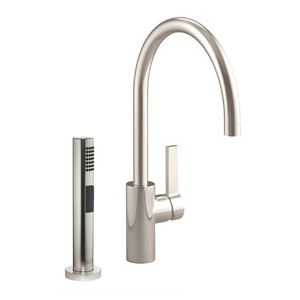 Tara Ultra 33826875-06 +27721970-06 Deck-mounted Single-lever Sink Mixer & Pull-out Spray in Platinum Matt