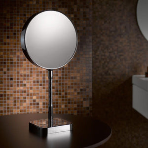 Spiegel 109500116 Free-Standing Round Shaving Mirror in Chrome with Flexible Arm