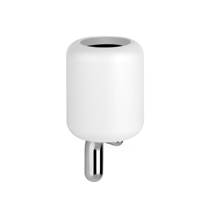 Goccia 38007.031 Wall-Mounted Tumbler Holder in White Gres and Chrome