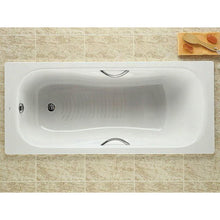 Load image into Gallery viewer, 2-20370 (EU) Princess-N enamelled pressed steel bathtub w/a pair of c.p. hand grips, w/anti-slip base, size : 1600 x 750mm, colour: white
