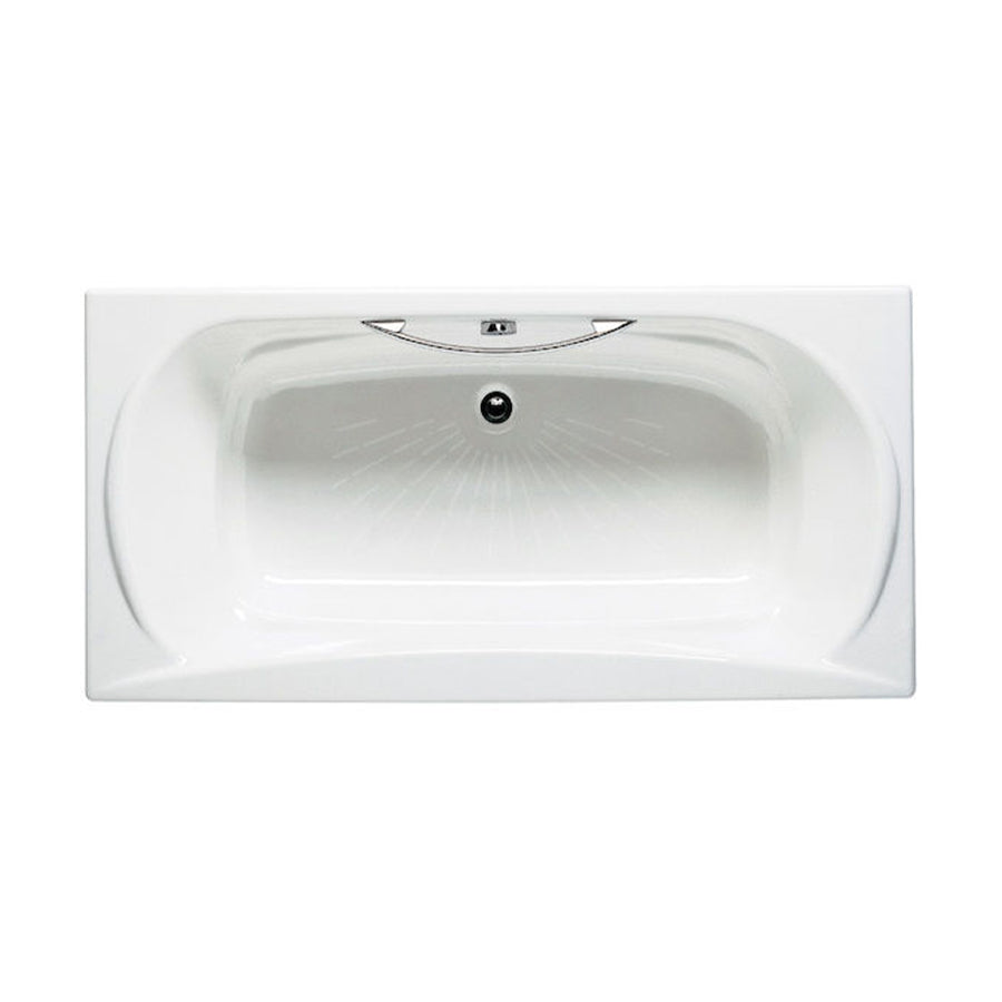 A232570001 (EU) Akira bathtub with integral headrest & armrests, one piece of c.p. brass handgrip and anti-slip base  size: 1700 x 850 mm  color: white