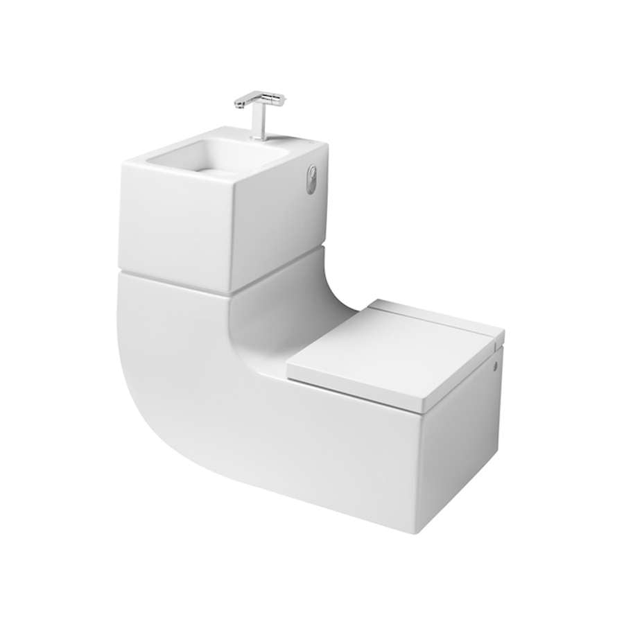 W+w 893020 Wall-Mounted Basin with Water Closet in White