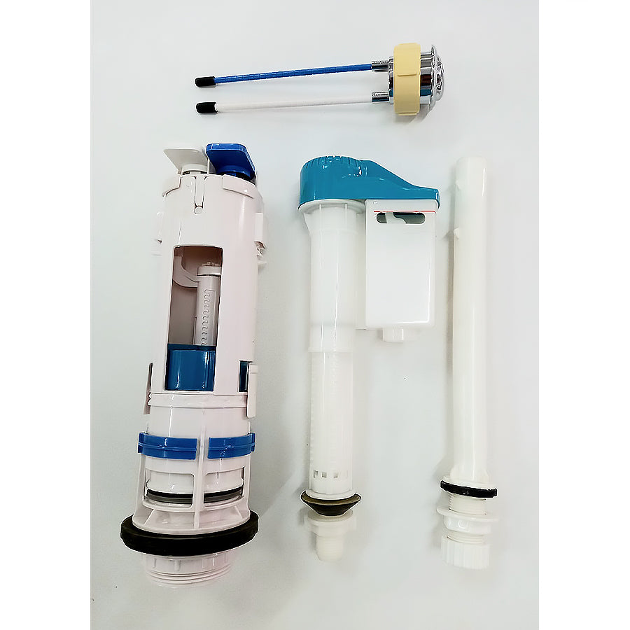 822865001(1300100cn) Meitu Dual Flush Tank Fitting for Bellavista #1459  - Otter Brand Wtf.101 - Inlet Fill Valve  - Meitu P20a - Dual Flush  - Meitu Top Push Button ( Dual Flush Type )  - Incline Type Bottom Overflow Tube