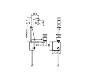 Z5A5346C0N Moai electronic monoblock cold water basin mixer  finish: chrome