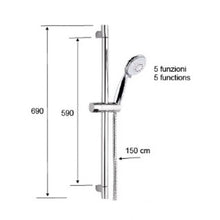 Load image into Gallery viewer, 315R318F4A handshower with 690mm shower rail and hose
