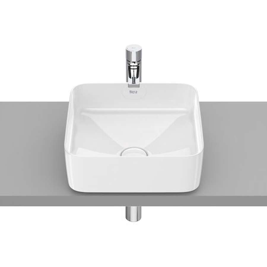 Roca  A327532000 Inspira Square Over Counter Washbasin, Size : 370 X 370mm, Colour : White (WT)