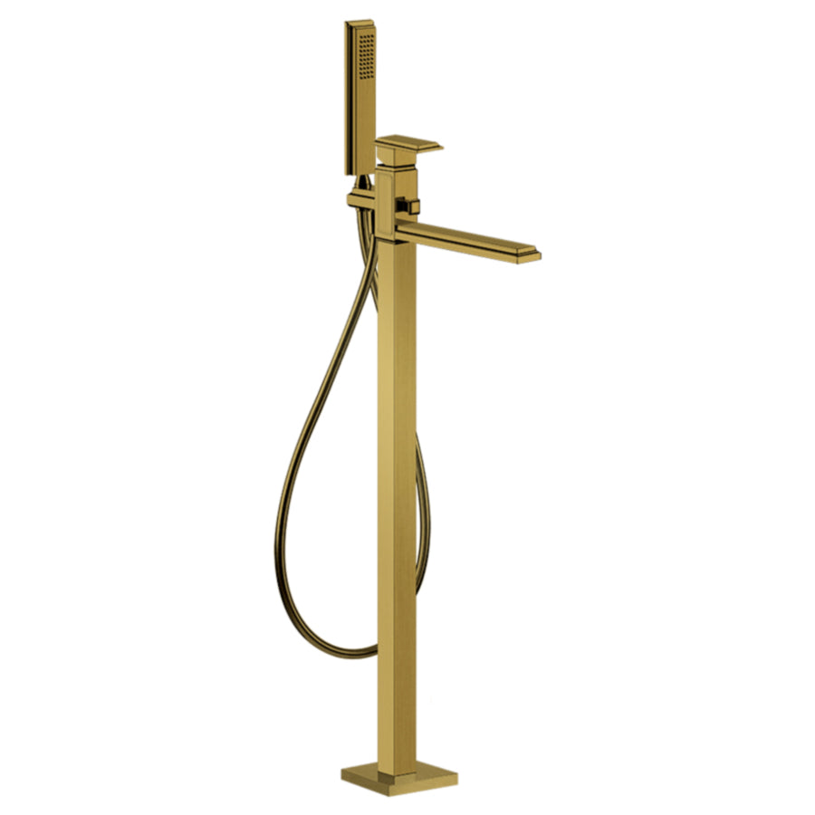 Eleganza 46129.087 Free Standing Bath Mixer in Brushed Gold Ccp with Hand Shower & 46189.031 built-in parts