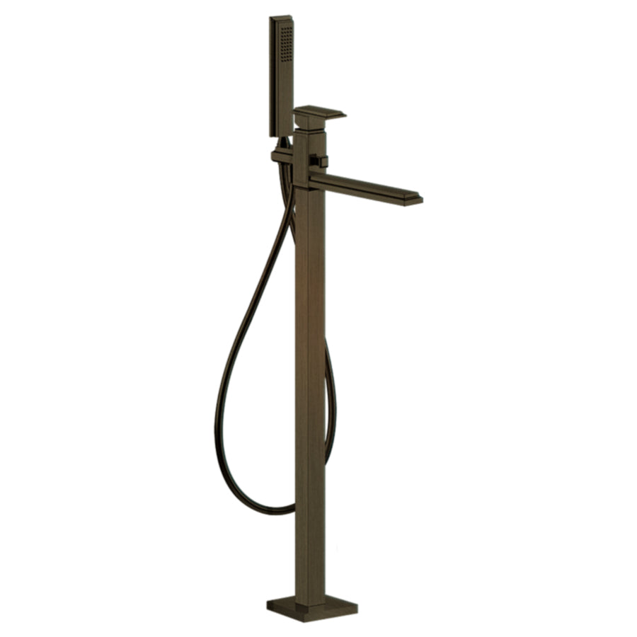Eleganza 46129.713 Free Standing Bath Mixer in Antique Brass with Hand Shower & 46189.031 built-in parts