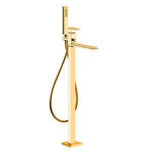 Eleganza 46129.080 Free Standing Bath Mixer in 080 Gold with Hand Shower & 46189.031 built-in part